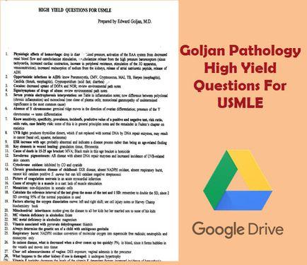 Goljan Pathology High Yield Questions For USMLE